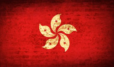 Hong Kong kirli kağıt dokusu ile işaretler. Vektör