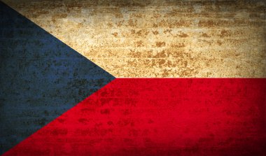 Çek Cumhuriyeti kirli kağıt dokusu ile işaretler. Vektör