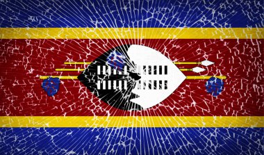 Svaziland kırık cam doku ile işaretler. Vektör