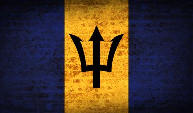 Barbados kirli kağıt dokusu ile işaretler. Vektör