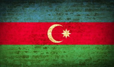 Azerbaycan kirli kağıt dokusu ile işaretler. Vektör