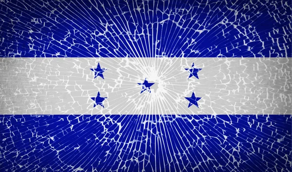 Banderas Honduras con textura de vidrio roto. Vector — Vector de stock