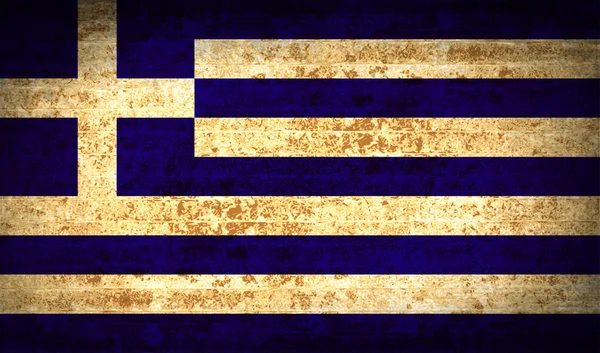 Drapeaux Grèce avec texture de papier sale. Vecteur — Image vectorielle