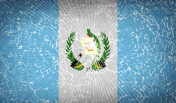 Banderas Guatemala con textura de vidrio roto. Vector — Archivo Imágenes Vectoriales