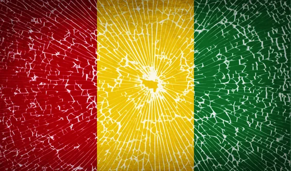 Flaggen Guinea mit Glasscherben Textur. Vektor — Stockvektor