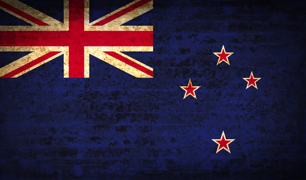Bandiere Nuova Zelanda con texture di carta sporca. Vettore — Vettoriale Stock