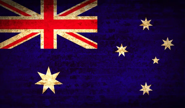 Drapeaux Australie avec texture de papier sale. Vecteur — Image vectorielle