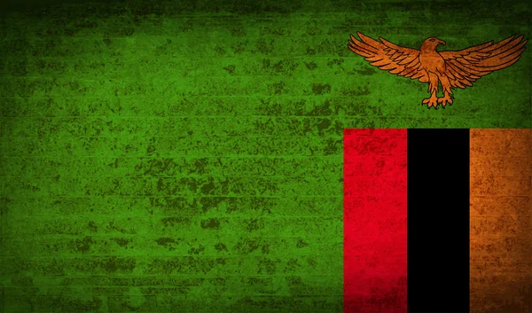 Flagi Zambii z tekstury papieru brudne. Wektor — Wektor stockowy