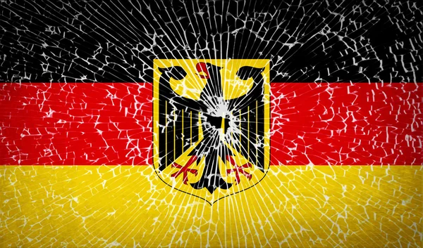 Flags Germany with broken glass texture. Vector — Stock Vector