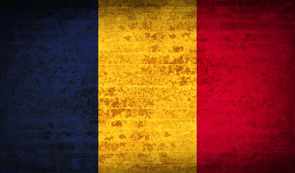 Σημαίες Τσαντ με βρώμικο χαρτί υφή. Διάνυσμα — Διανυσματικό Αρχείο