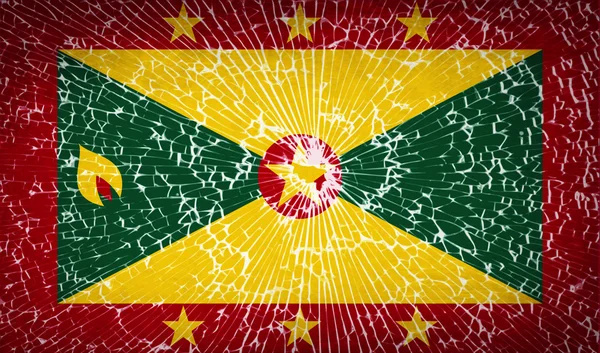 Bandiere Grenada con texture in vetro rotto. Vettore — Vettoriale Stock
