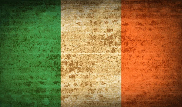 Bandeiras Irlanda com textura de papel sujo. Vetor — Vetor de Stock