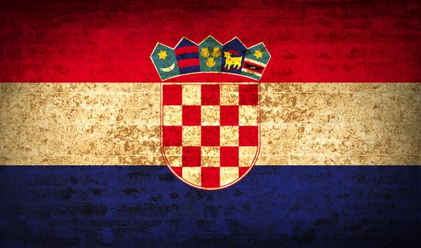 Beflaggt Kroatien mit schmutzigem Papier. Vektor — Stockvektor