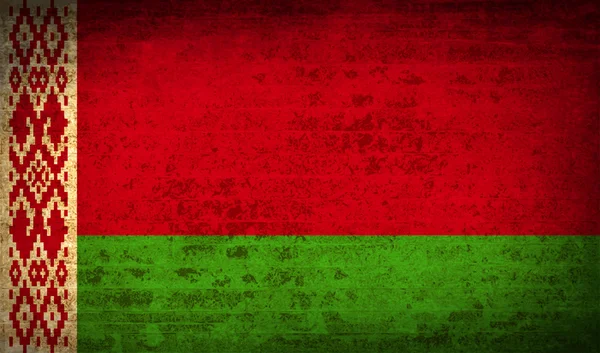 Bandeiras Bielorrússia com textura de papel sujo. Vetor — Vetor de Stock