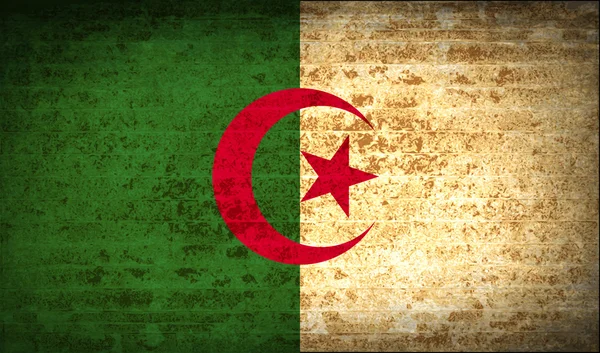 Flagi Algierii z tekstury papieru brudne. Wektor — Wektor stockowy