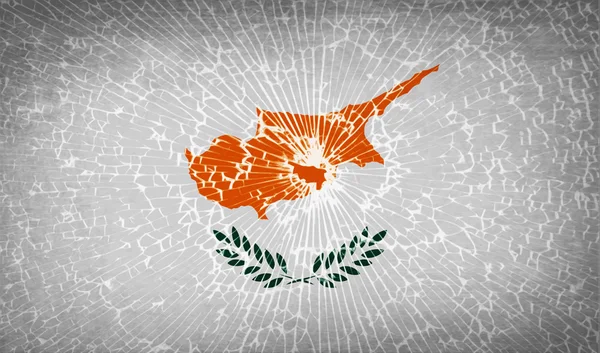 Flags Cyprus with broken glass texture. Vector — Stock Vector