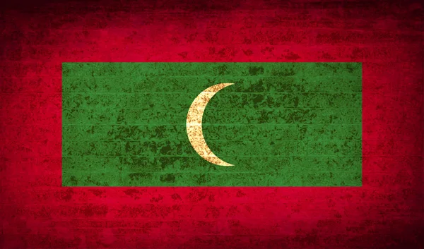 Beflaggt Malediven mit schmutzigem Papier. Vektor — Stockvektor