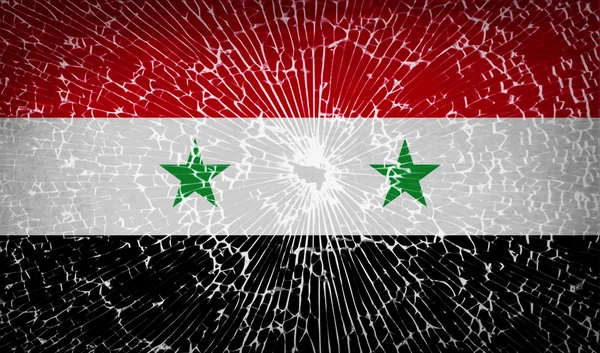 Flags Syria with broken glass texture. Vector — Stock Vector