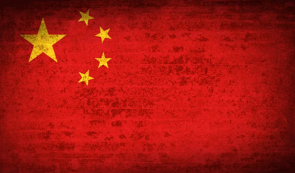 Флаги Китая с грязной бумажной текстурой. Вектор — стоковый вектор