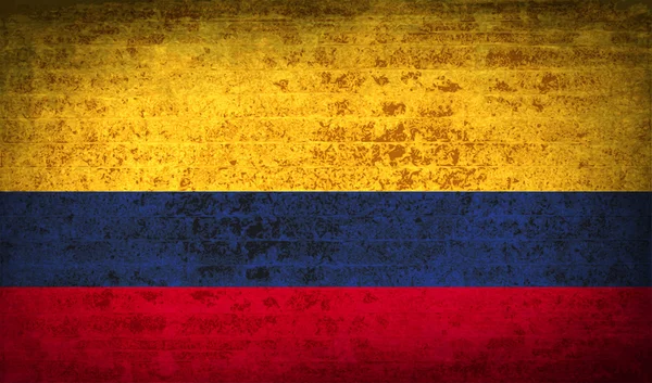 Flaggen Kolumbien mit schmutzigem Papier Textur. Vektor — Stockvektor