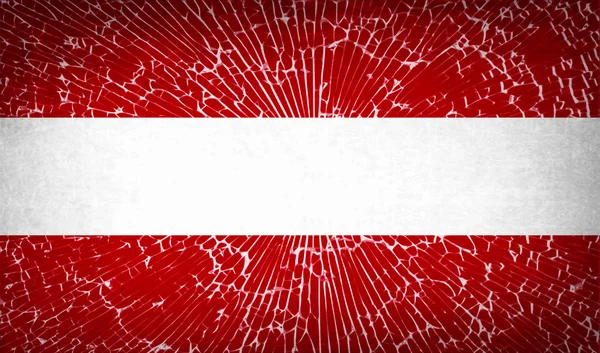 Zászlók Ausztria törött üveg textúra. Vektor — Stock Vector