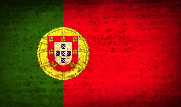 Bandeiras Portugal com textura de papel sujo. Vetor —  Vetores de Stock