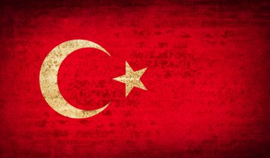 Türkiye'de kirli kağıt dokusu ile işaretler. Vektör