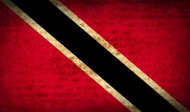 Trinidad ve Toba kirli kağıt dokusu ile işaretler. Vektör