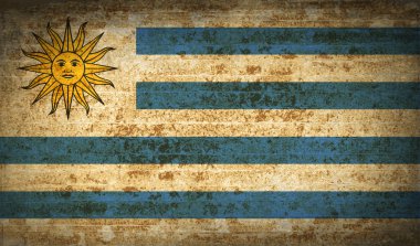 Uruguay kirli kağıt dokusu ile işaretler. Vektör