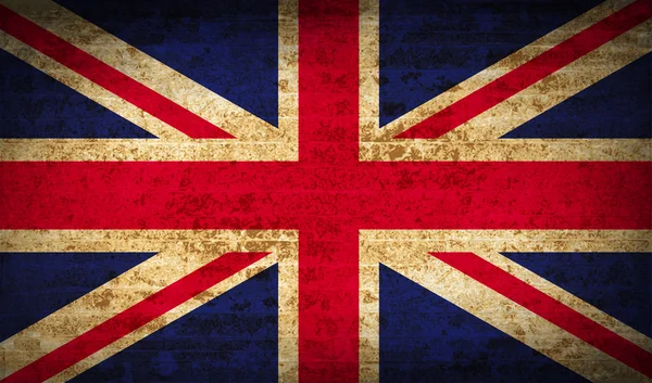 Bandeiras Reino Unido com textura de papel sujo. Vetor — Vetor de Stock