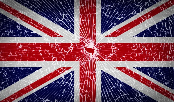 Flags United Kingdom with broken glass texture. Vector — Stock Vector