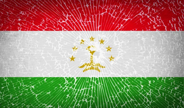Flags Tajikistan with broken glass texture. Vector — Stock Vector