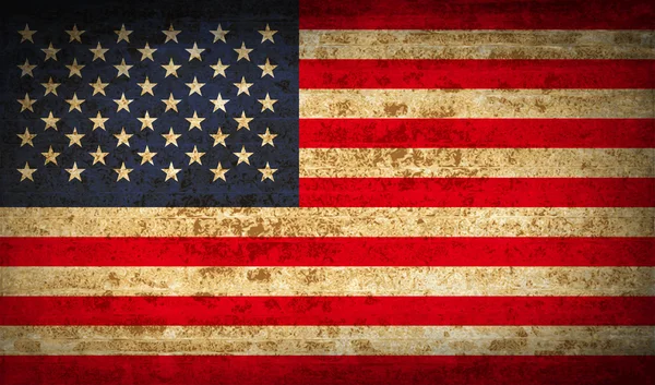 Vlaggen Usa met vuile papier textuur. Vector — Stockvector