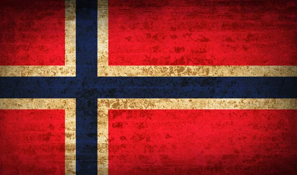 Bandiere Norvegia con texture di carta sporca. Vettore — Vettoriale Stock