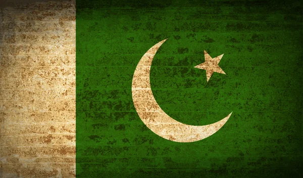 Banderas Pakistán con textura de papel sucio. Vector — Vector de stock