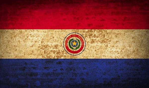 Flagi Paragwaju z tekstury papieru brudne. Wektor — Wektor stockowy