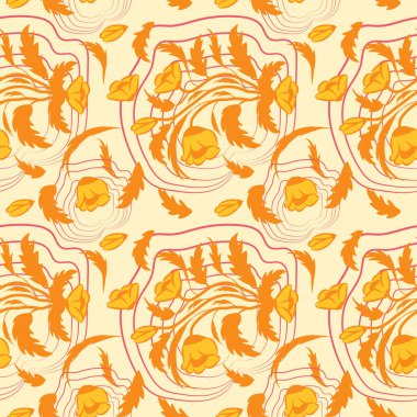 Çiçek desenleri. Soyut çiçek yüzey tasarımı. Kusursuz desen