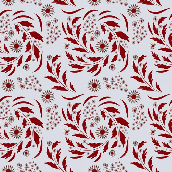 Folk bloemen kunst patroon Bloemen abstracte oppervlakte ontwerp Naadloos patroon — Stockvector