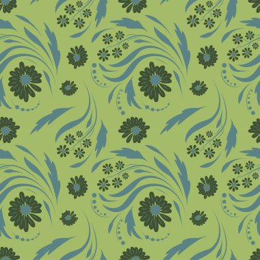 Halk çiçekleri sanat desenleri. Çiçek soyut yüzey tasarımı. Kusursuz desen.