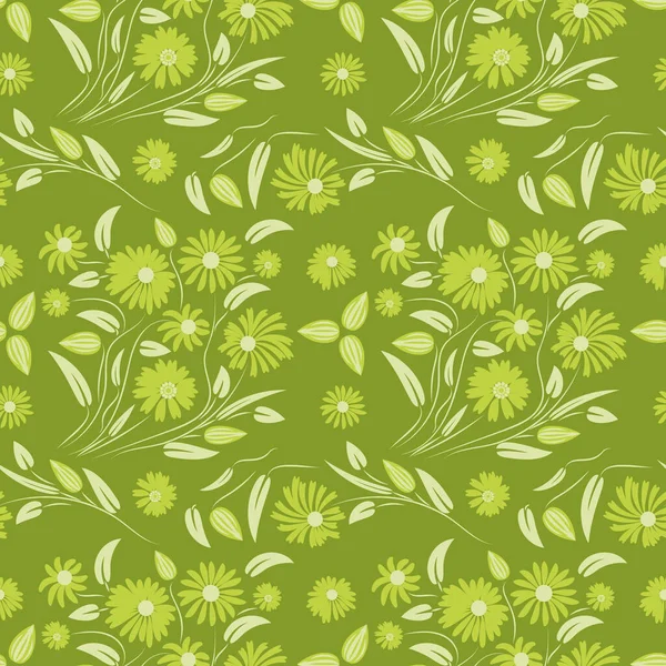 Folk flores arte padrão Floral abstrato superfície design padrão sem costura — Vetor de Stock