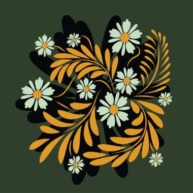 Halk çiçekleri çiçek desenli çiçekler soyut sanat eserleri