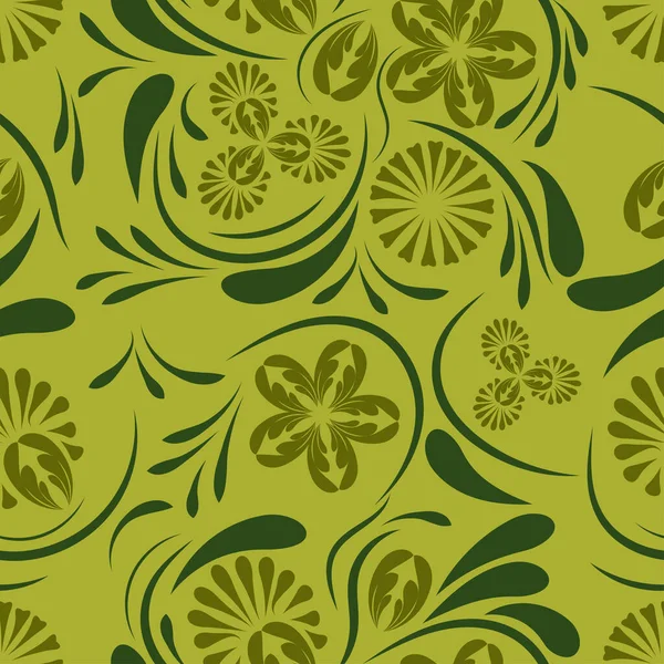 Folk flowers pattern Design de superfície floral Padrão sem costura — Vetor de Stock