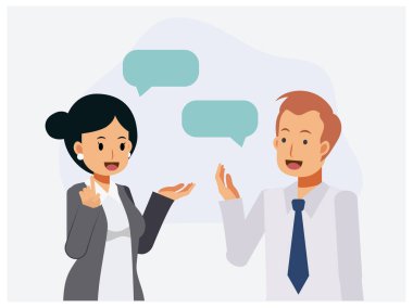 İki iş adamı tartışıyor. Düz vektör çizgi film karakteri çizimi.