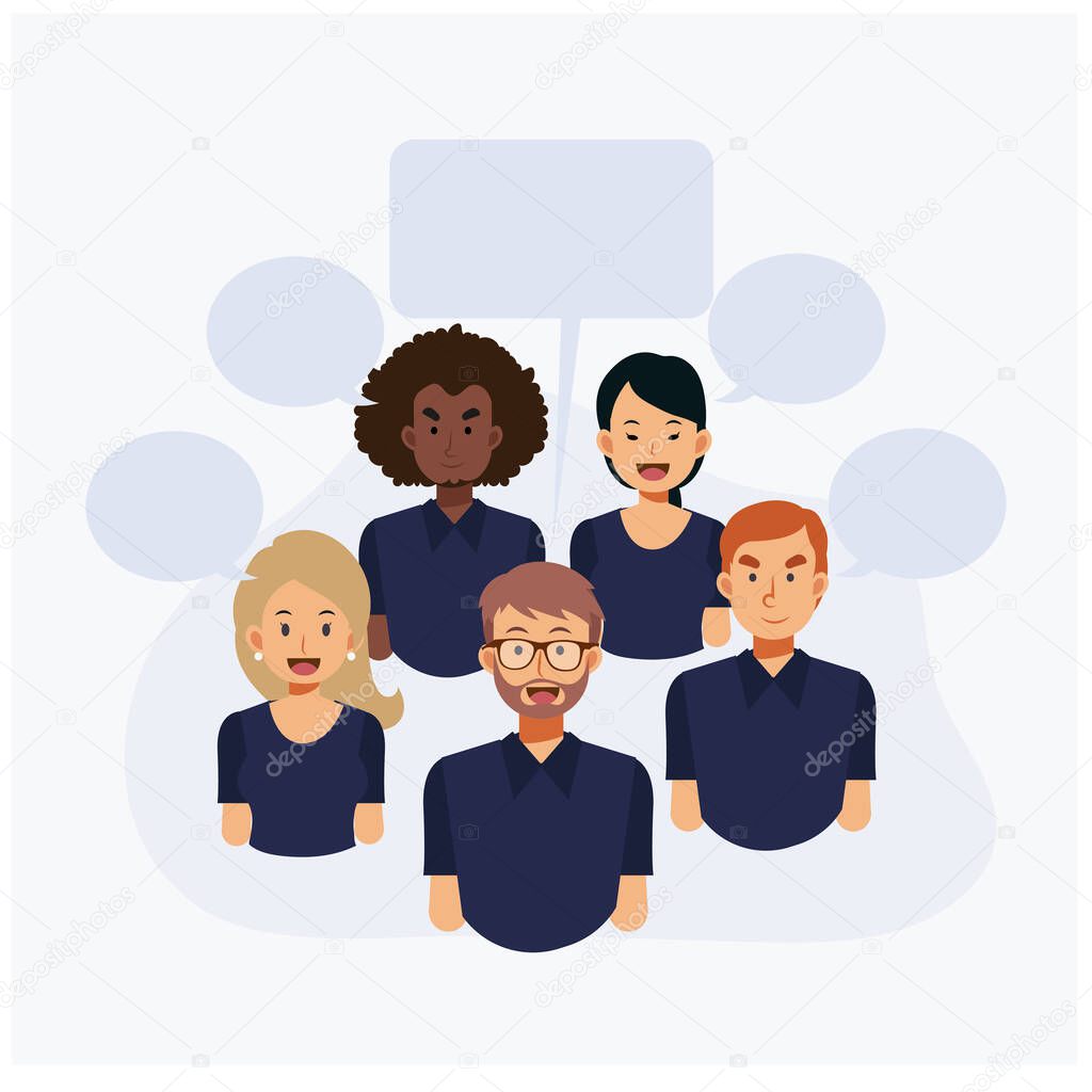 People speaking different languages.Flat vector cartoon character illustration.