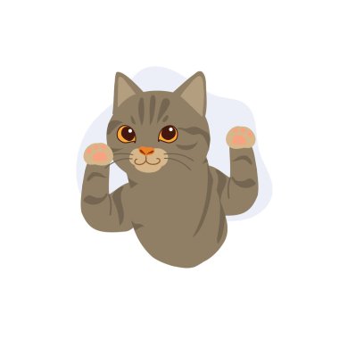 adorable cartoon cat with big eyes and pink paws perfect for pet lovers and design projects