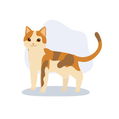 a lovely orange and brown calico cat drawn in minimalist style great for animal lovers art prints and creative design use