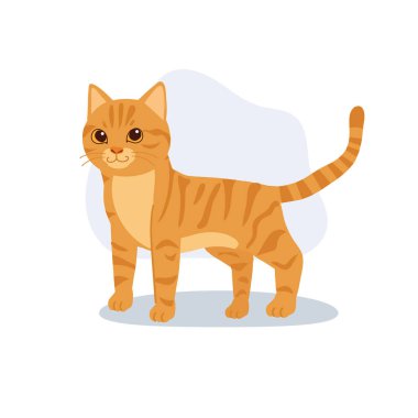 a cute orange tabby cat. cute domestic orange cat standing happily. for art prints design materials
