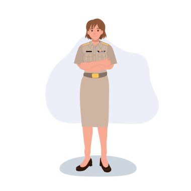 Thai kamu sektörü memuru kadın kendine güvenen bir devlet çalışanı