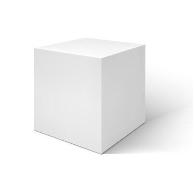 Beyaz arka plan üzerinde izole vektör beyaz kutu