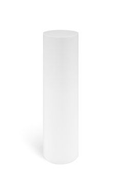 İzole üzerinde beyaz arka plan ayakta beyaz silindir. 